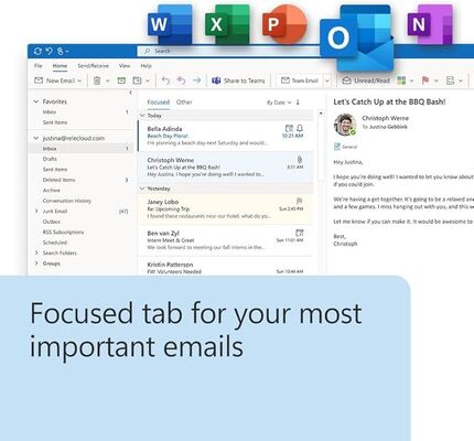 Official Microsoft Office 2024 Home & Business Key PC or Mac New Features