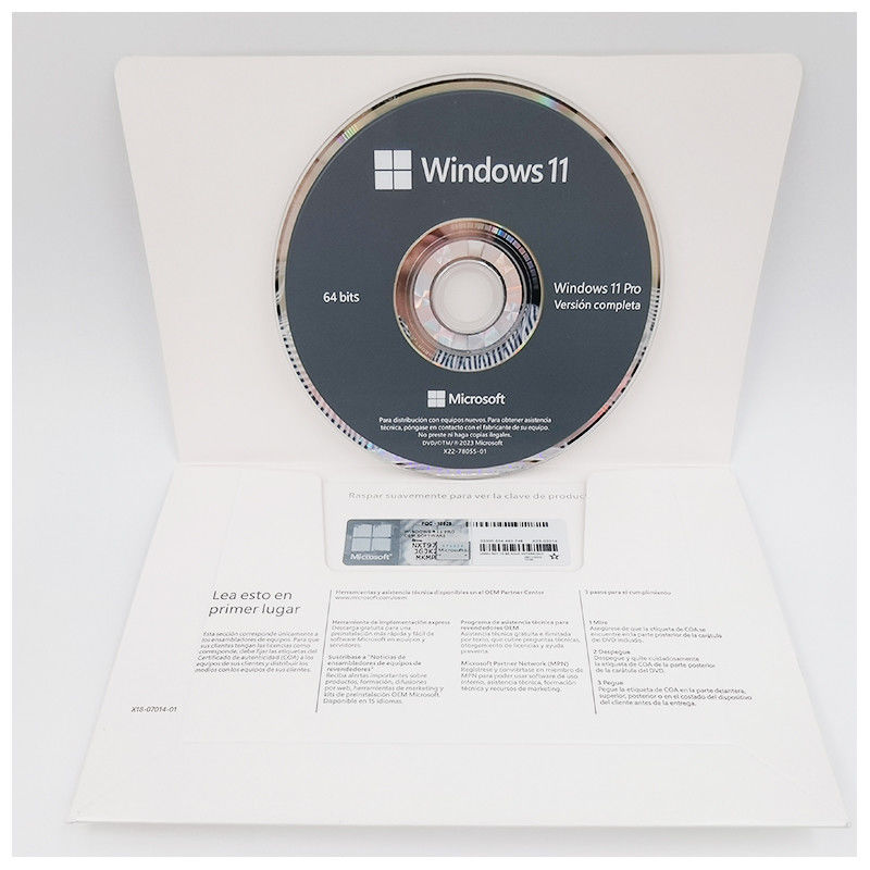 Windows 11 Pro OEM 64-Bit Preactivated With English/French/Germany/Italian/Korean/Spanish/Multilingual Version