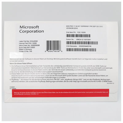 Offizielle Microsoft Windows 11 Pro Deutsch DVD OEM System Builder 64-Bit Lizenz für professionelle Nutzung
