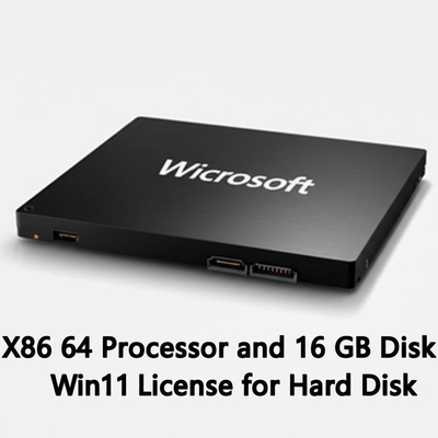 X86 64 Prozessor und 16 GB Festplattenspeicher Win11 Lizenz für Festplatte