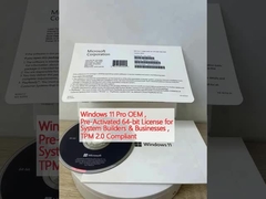 Windows 11 Pro OEM, voraktivierte 64-Bit-Lizenz für Systementwickler und Unternehmen, TPM 2.0-konform