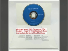Windows Server 2022 Datacenter OEM (Englisch) - Hyper-V Virtualisierung, 16-Core-Lizenz, Rechenzentrum und Cloud-Lösungen