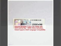 Original Windows 11 Pro COA Sticker mit OEM Lizenzschlüssel - 100% Online-Aktivierung, weltweiter Support, mehrsprachige Kompatibilität